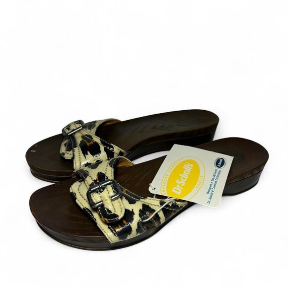 2012 Dr. Scholl's sandals Cheetah print faux wood wooden sandals size 8 - Picture 7 of 7